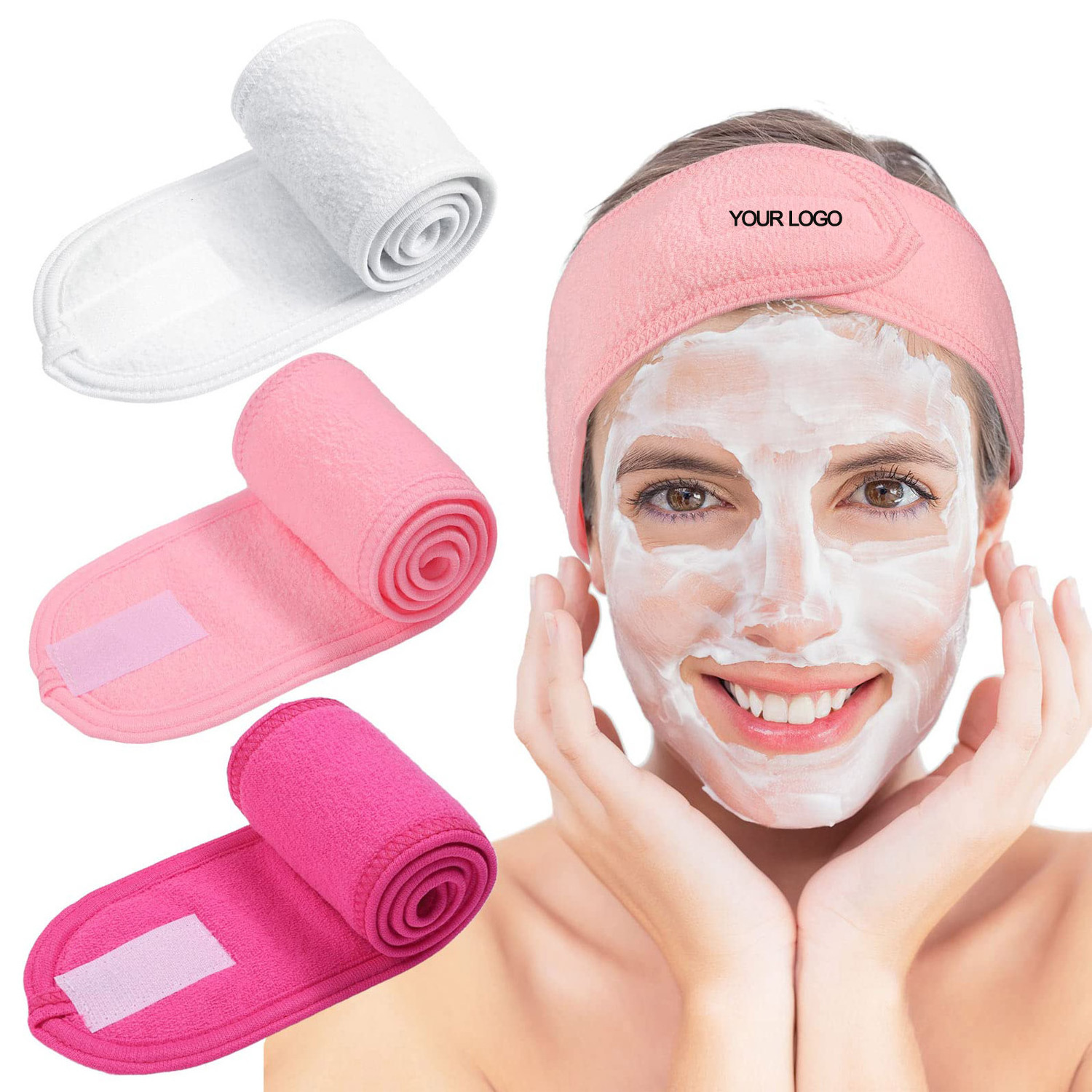 2024 Hot Sale Microfiber Spa Facial Headband Make Up Wrap Head Terry Cloth Headband Adjustable Towel for Face Washing