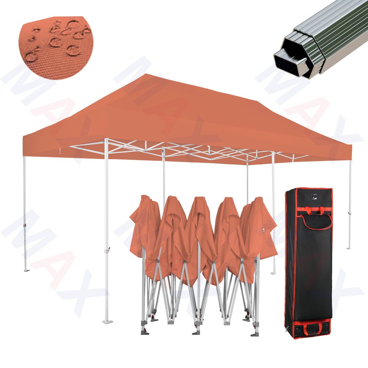 Custom Folding Aluminium Exhibition Tents Easy Collapsible Pop Up Dual Top Commercial 10x20 Canopy Tent With Mosquito Mesh Net