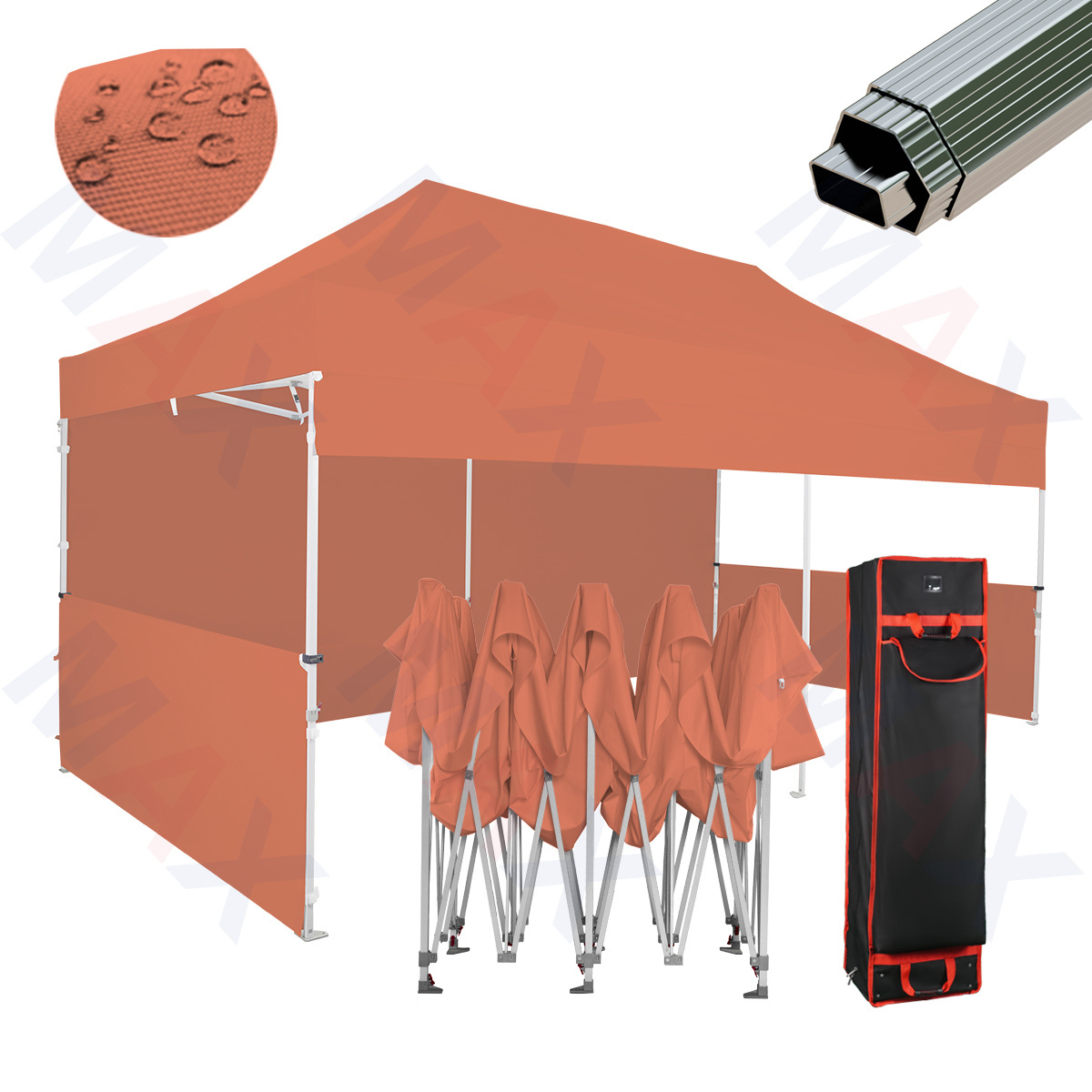 Custom Folding Aluminium Exhibition Tents Easy Collapsible Pop Up Dual Top Commercial 10x20 Canopy Tent With Mosquito Mesh Net