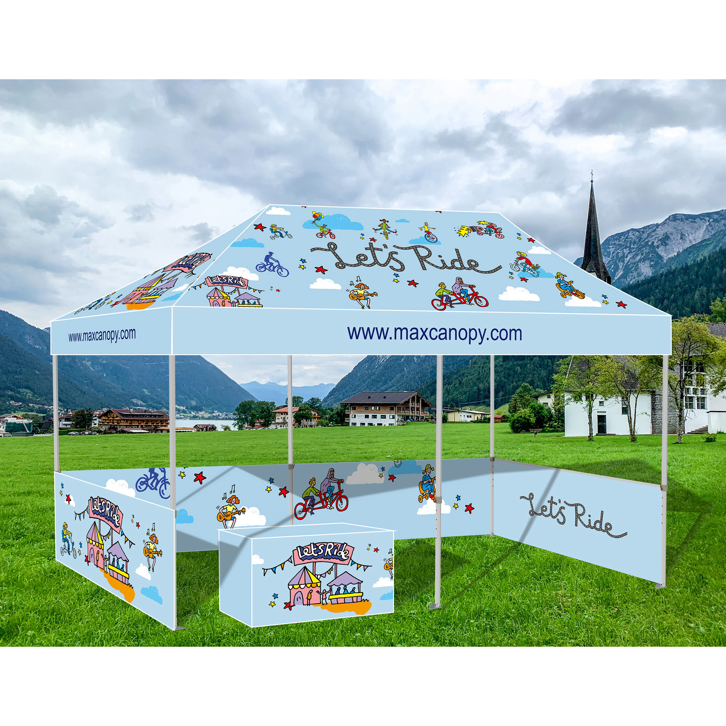 Aluminium Hexagon 1020 folding pop up gazebo 3x4 custom printed advertising gazebo curtain outdoor waterproof