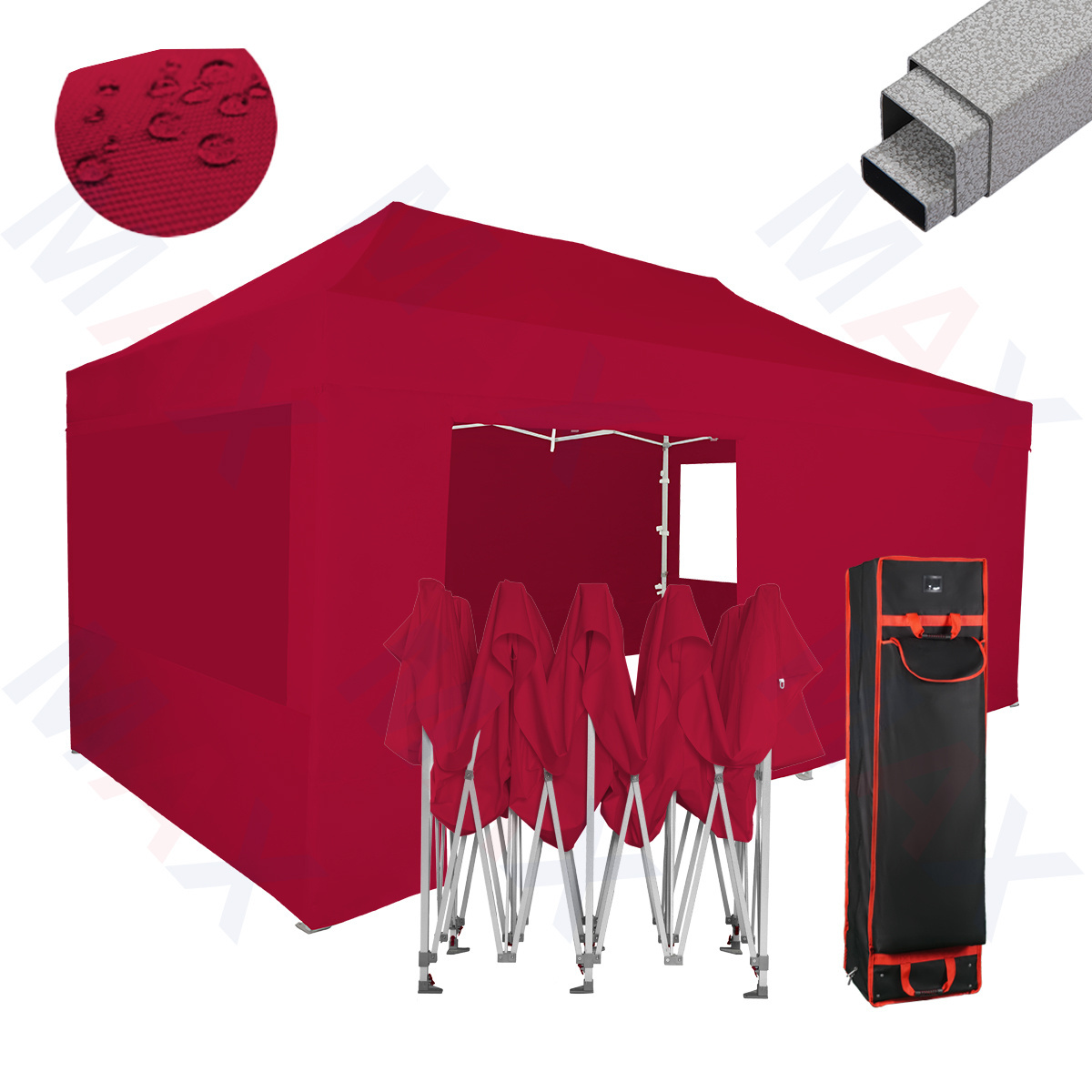 Custom outdoor folding popup classic 32mm 1020  gazebo 3x3 garden waterproof tent with sides for Display trade show tent