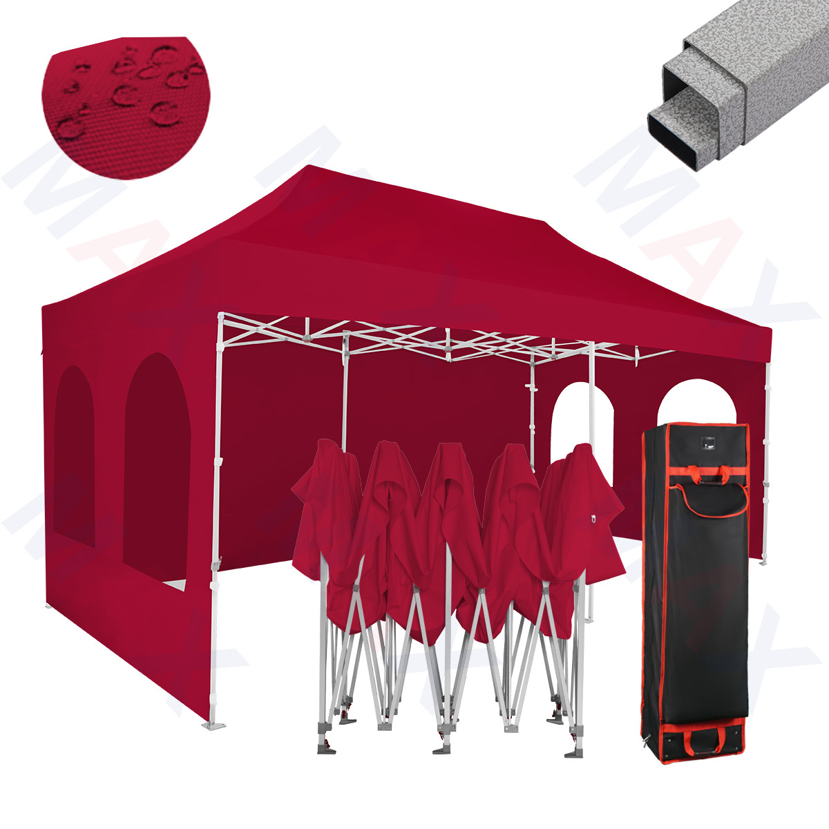 Custom outdoor folding popup classic 32mm 1020  gazebo 3x3 garden waterproof tent with sides for Display trade show tent