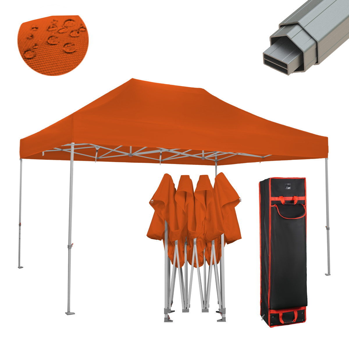 Custom Sign Folding Tents 40*40mm hexagon frame hot sale 10X15 Pop Up Canopy Tent Market advertising outdoor Gazebo