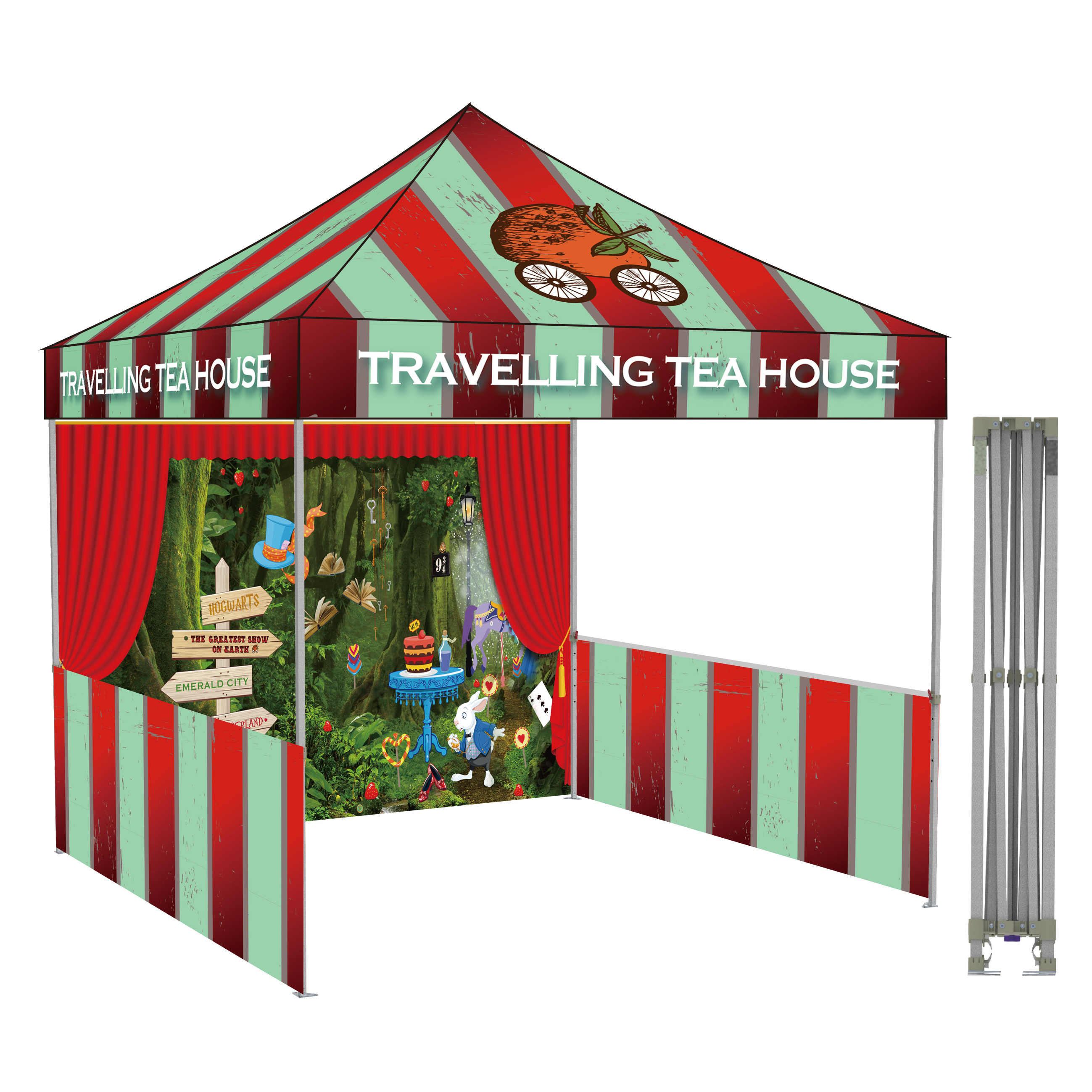 Custom Design Folding Tents  hexagon frame hot sale 10X15  Pop Up Canopy Tent Market advertising outdoor Gazebo