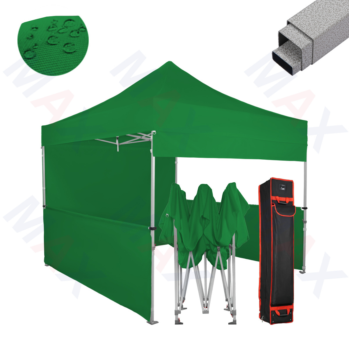 Outdoor classic 1010 steel frame with green railskirt kits  square 32mm specifications good price camping pop up work tent