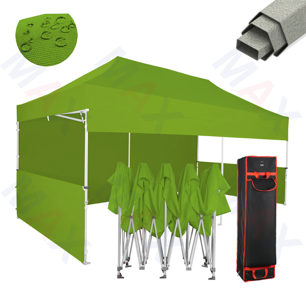 Heavy Duty Portable 3x6 Hexteel Green Gazebo Event Trade Show Pop up Tent Folding Shelter Canopy for roof top tent hard shell