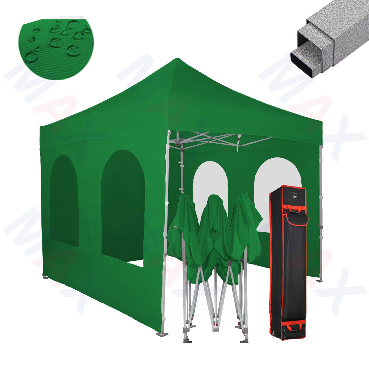 Outdoor classic 1010 steel frame with green railskirt kits  square 32mm specifications good price camping pop up work tent