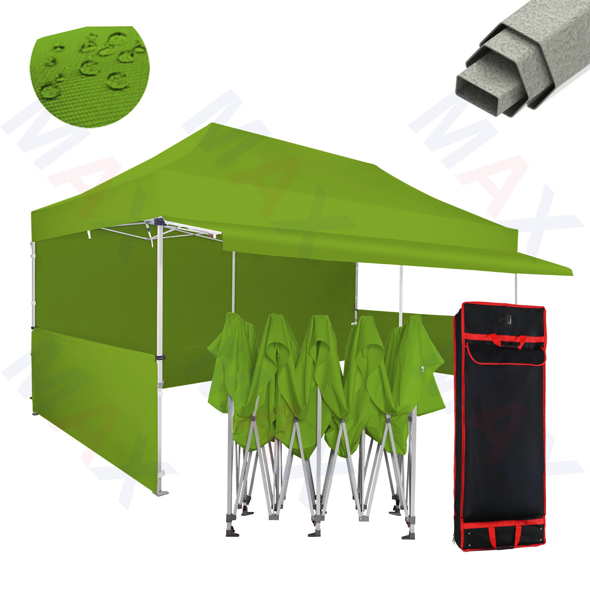 Heavy Duty Portable 3x6 Hexteel Green Gazebo Event Trade Show Pop up Tent Folding Shelter Canopy for roof top tent hard shell