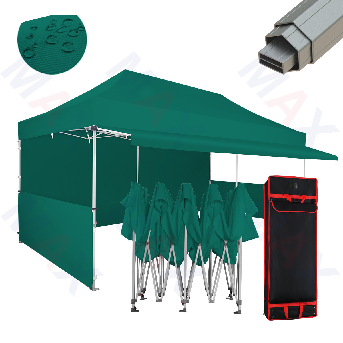 Custom Waterproof Fireproof PU Coated Polyester Festival Party Tent 3x6m Ez Up Food Tent Canopy With Window