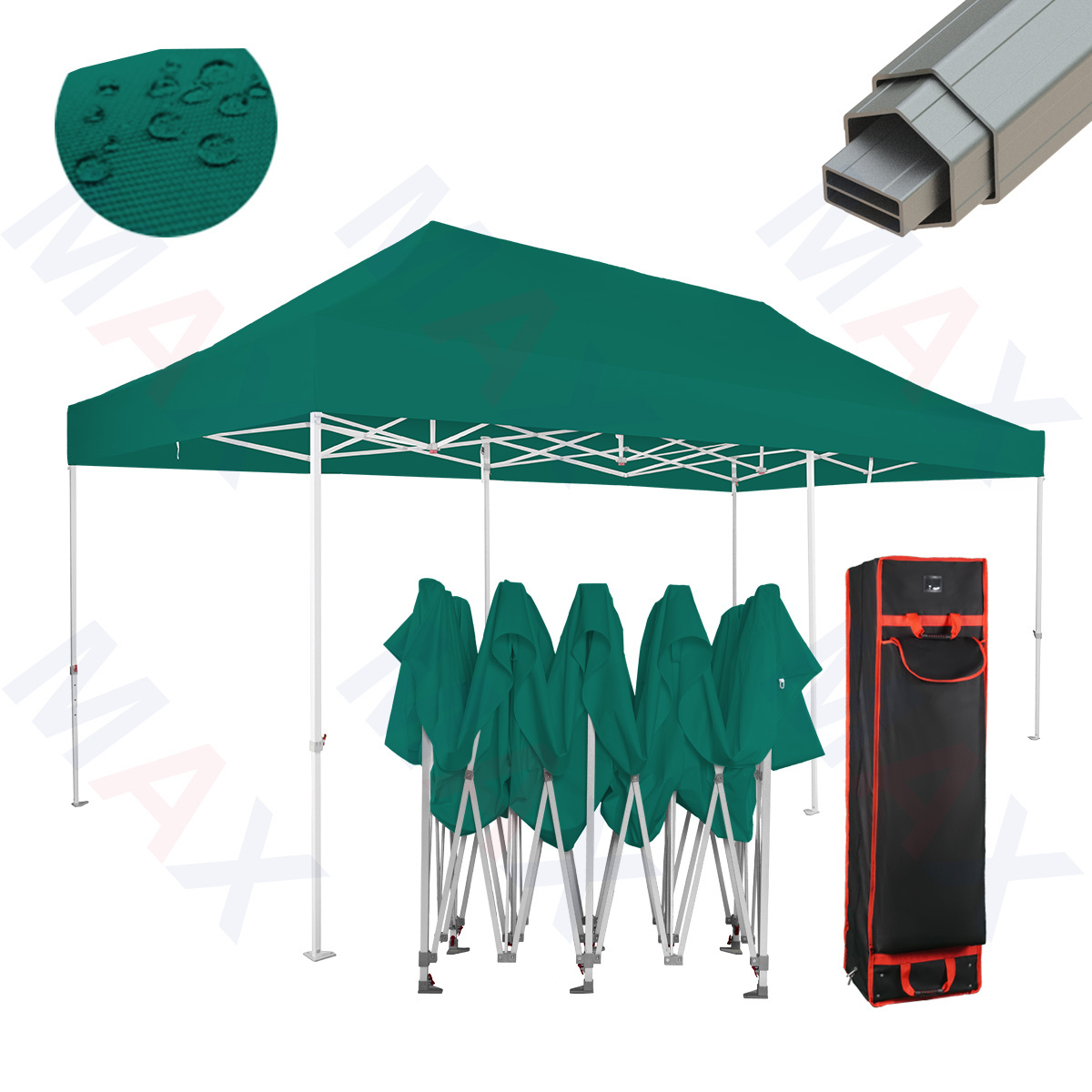 Custom Waterproof Fireproof PU Coated Polyester Festival Party Tent 3x6m Ez Up Food Tent Canopy With Window