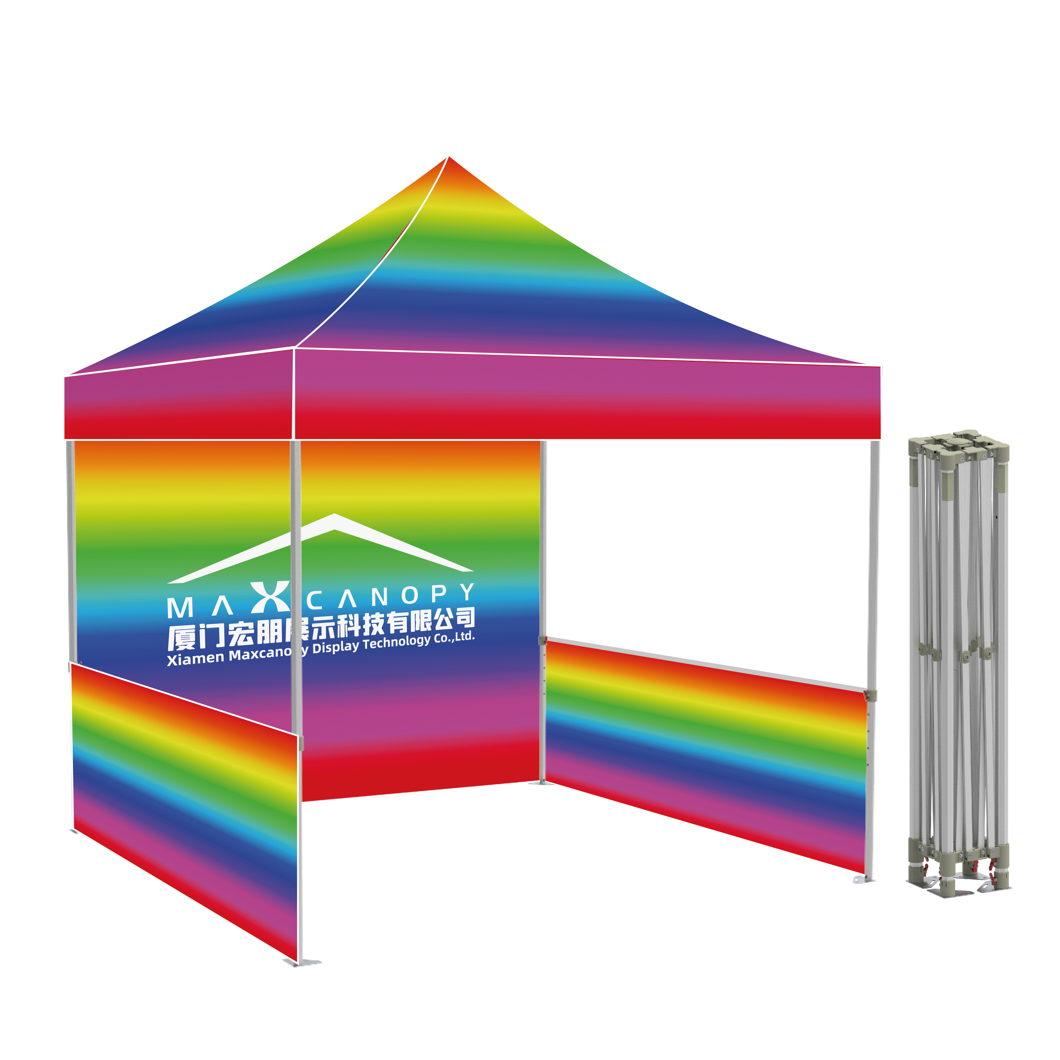 10x10 Outdoor Aluminum Pop-Up Gazebo with Printed PC Canopy for Trade Show Tents Events Exhibition Advertising Promotion