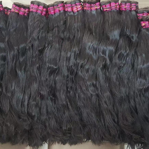 Wholesale russian slavic human black virgin unprocessed hair bulk size 26 inches cabelo organico 10A grade Mink Bundles bulk