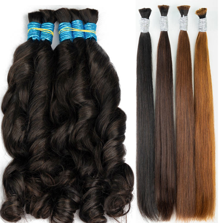 virgin no weft human hair bulk braiding human hair loose wave cabelo humano natural afro kinky bulk human hair