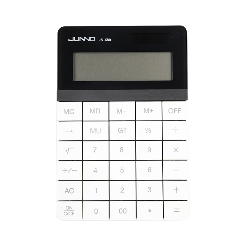 Factory large screen button calculator dual power solar calculator