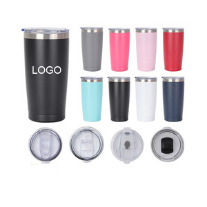 wholesale double wall stainless steel 20oz yeticool tumblers cups with magnetic slide lid powder coated coffee tumbler 20 oz