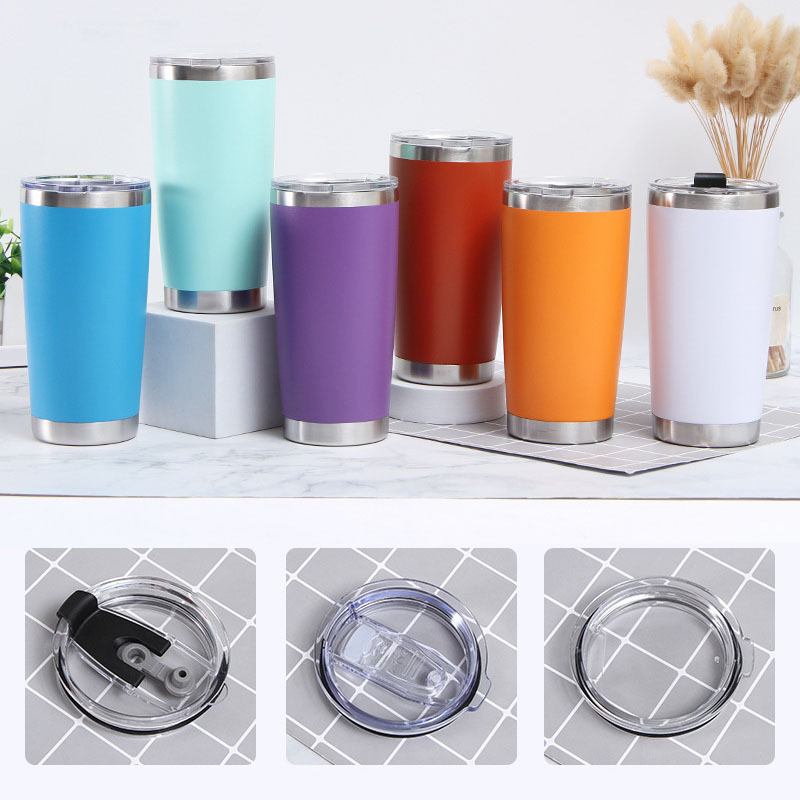 Custom 20oz Stainless Steel Thermal Mug Double Wall Insulated Vacuum Tumbler With Magnetic Slide Lid