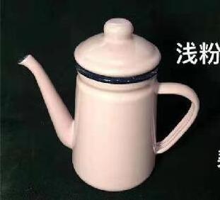 Wholesale enamel tea pot travel tea pot with wooden handle traditional enamel pot