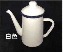 Wholesale enamel tea pot travel tea pot with wooden handle traditional enamel pot