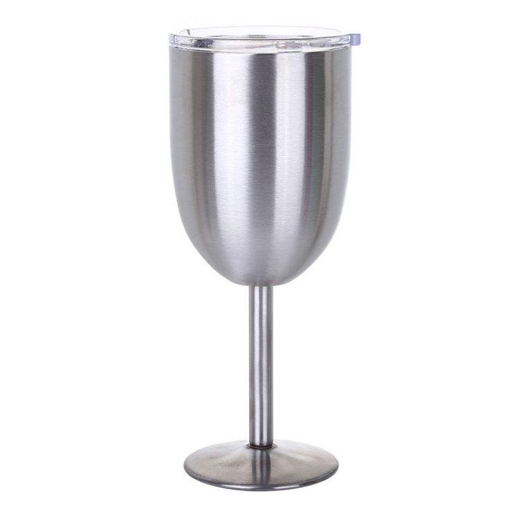 Top sale 10oz stainless steel wine tumbler custom logo goblet wine glass vaccum wine glass tumbler cup