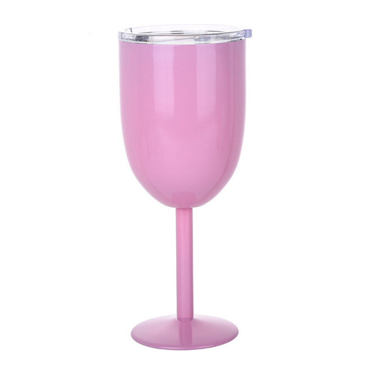 Top sale 10oz stainless steel wine tumbler custom logo goblet wine glass vaccum wine glass tumbler cup