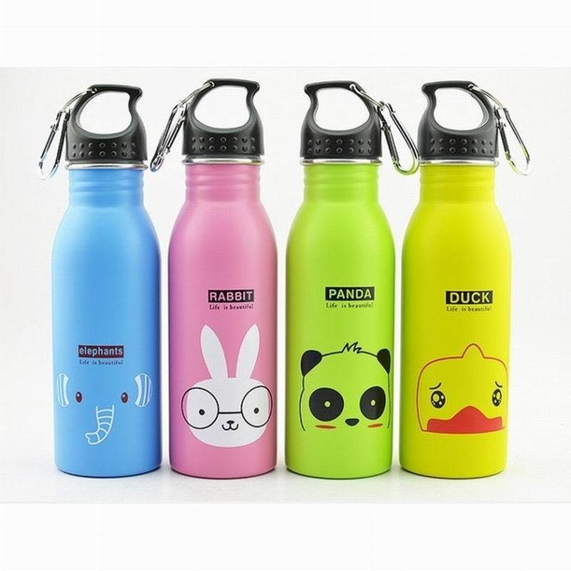 wholesale Carton animals stainless steel tumbler sing wall 16oz 500ml kids water bottle