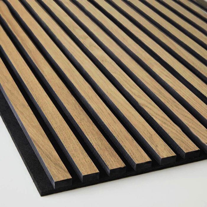 luxury wall designs wood composited PET HDF slat acoustic panel for gaming room audio room indoor soundproof treatment