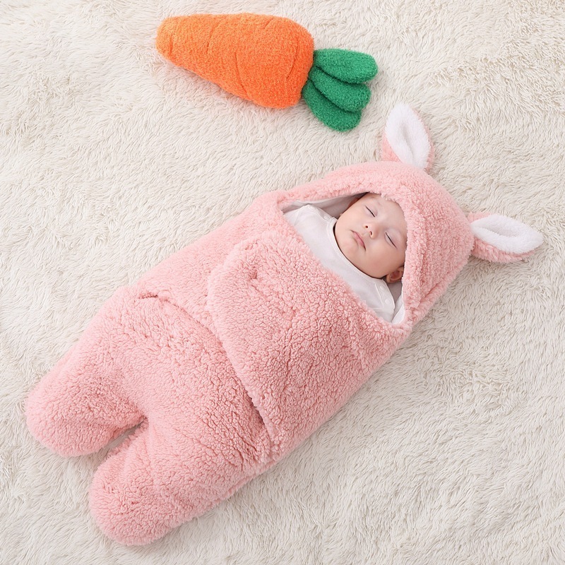 Infant Products Newborn Sleep Sack Soft Rabbit Shaped Plush Baby Sleeping Bag Stroller Wrap