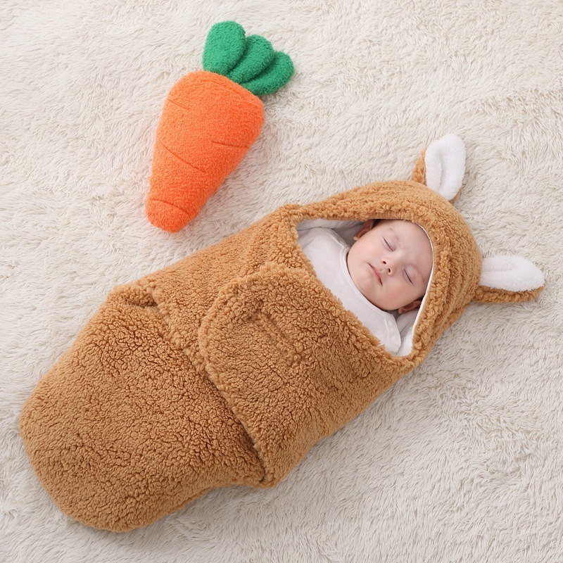 Infant Products Newborn Sleep Sack Soft Rabbit Shaped Plush Baby Sleeping Bag Stroller Wrap