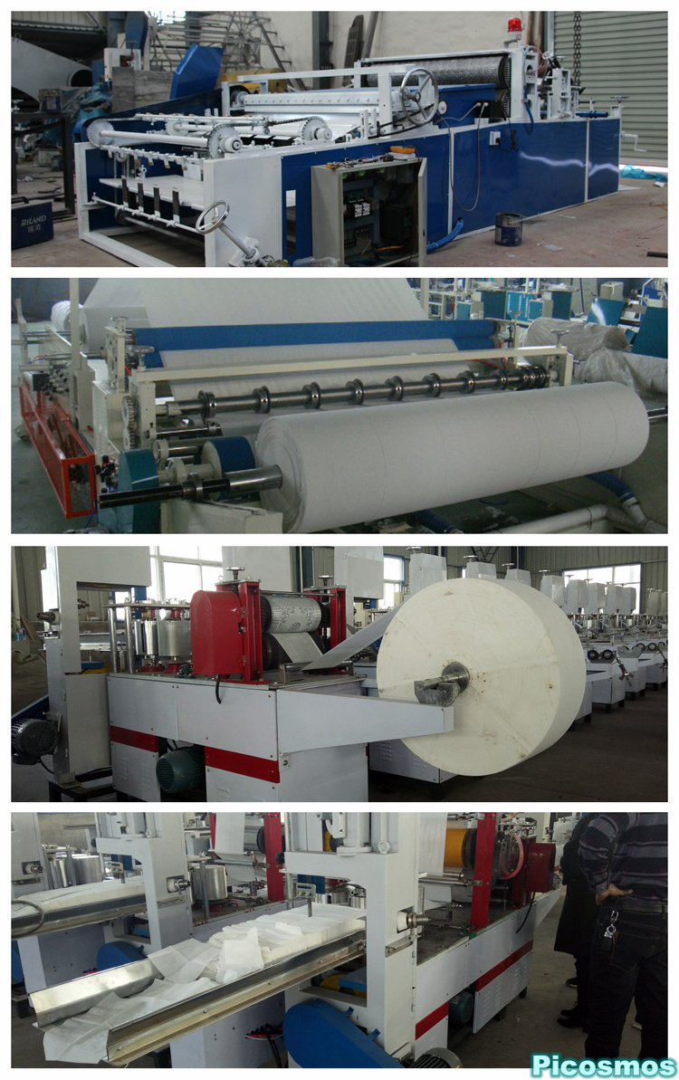 Automatic toilet paper rewinder n fold facial tissue napkin production line z fold paper towel machine