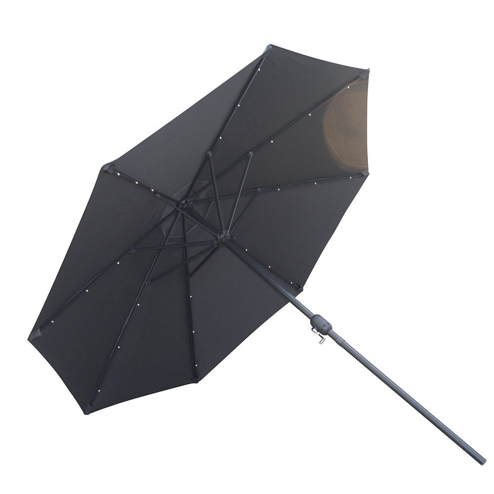 Mefo Garden Sombrillas Para Jardin Dia 2.7/3m Center Pole Black With Lights Beach Patio Parasol Umbrella