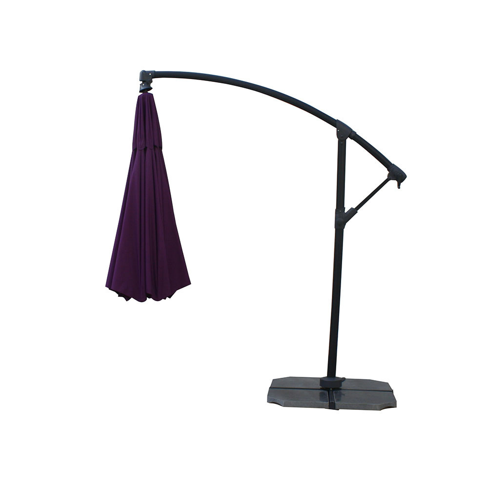 Mefo Garden Sombrilla Quitasol Dia 4/5m  Purple Hanging Banana Cantilever Shade Umbrellas Patio Parasol For Pool Or Beach