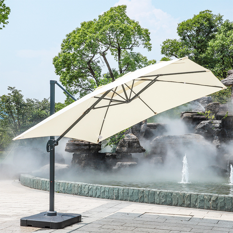 9.8x9.8ft Aluminum Metal Folding Outdoor Patio Cantilever Umbrella Square Garden Modern Umbrellas 3x3m in Stock