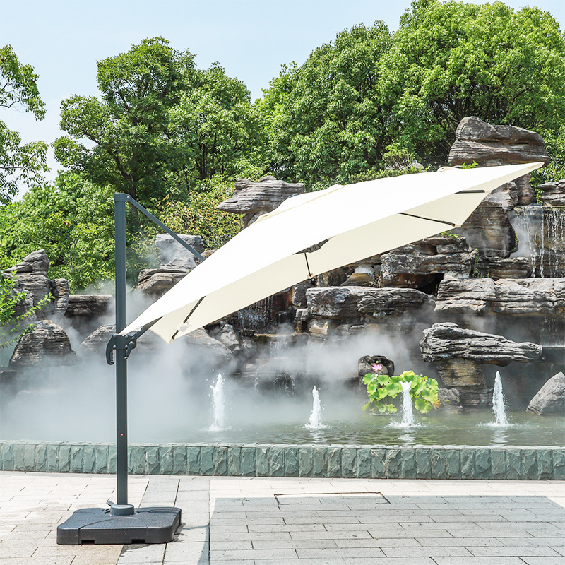 9.8x9.8ft Aluminum Metal Folding Outdoor Patio Cantilever Umbrella Square Garden Modern Umbrellas 3x3m in Stock