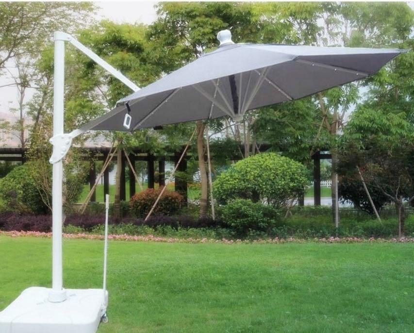 Mefo Garden Sombrilla Quitasol Automatic Control With Open Or Close And Remote Control Lights Outdoor Umbrella With 360 Degree R