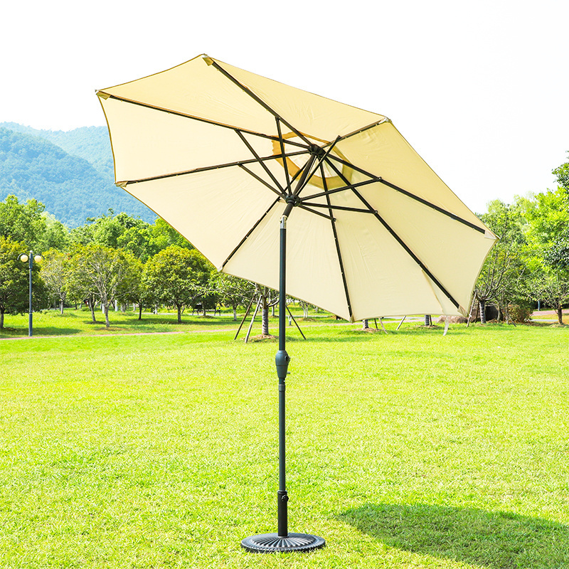 2.7m/9ft Outdoor Patio Garden Market Umbrella Parasol With LED Lights