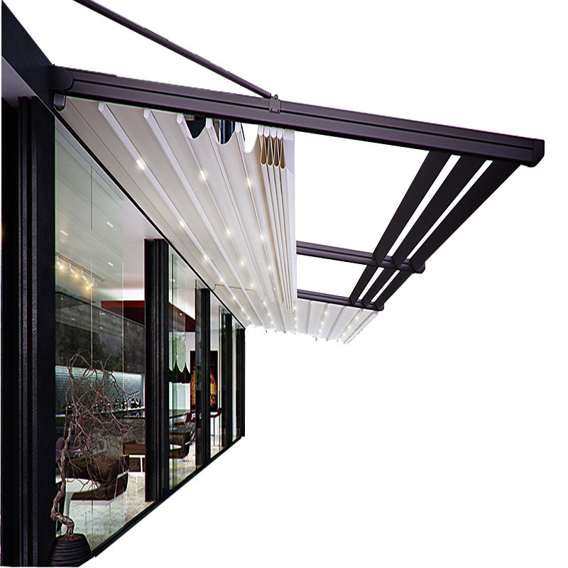 Outdoor Garden Electrical Pergola Folding Awning Outdoor Retractable Motor Canopy Parts