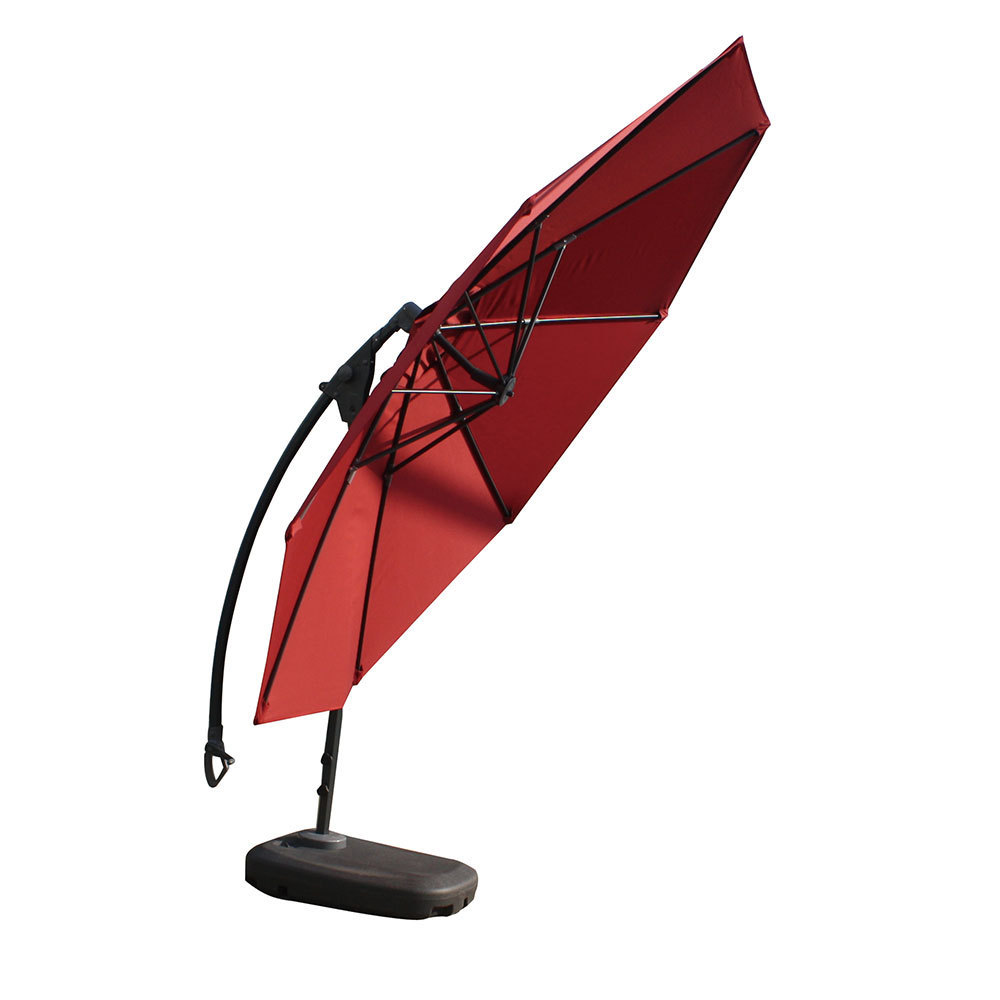 Mefo Garden Aluminium 10ft White Or Red  Big Size With Heavy Duty Base Cantilever Patio Umbrella Parasol