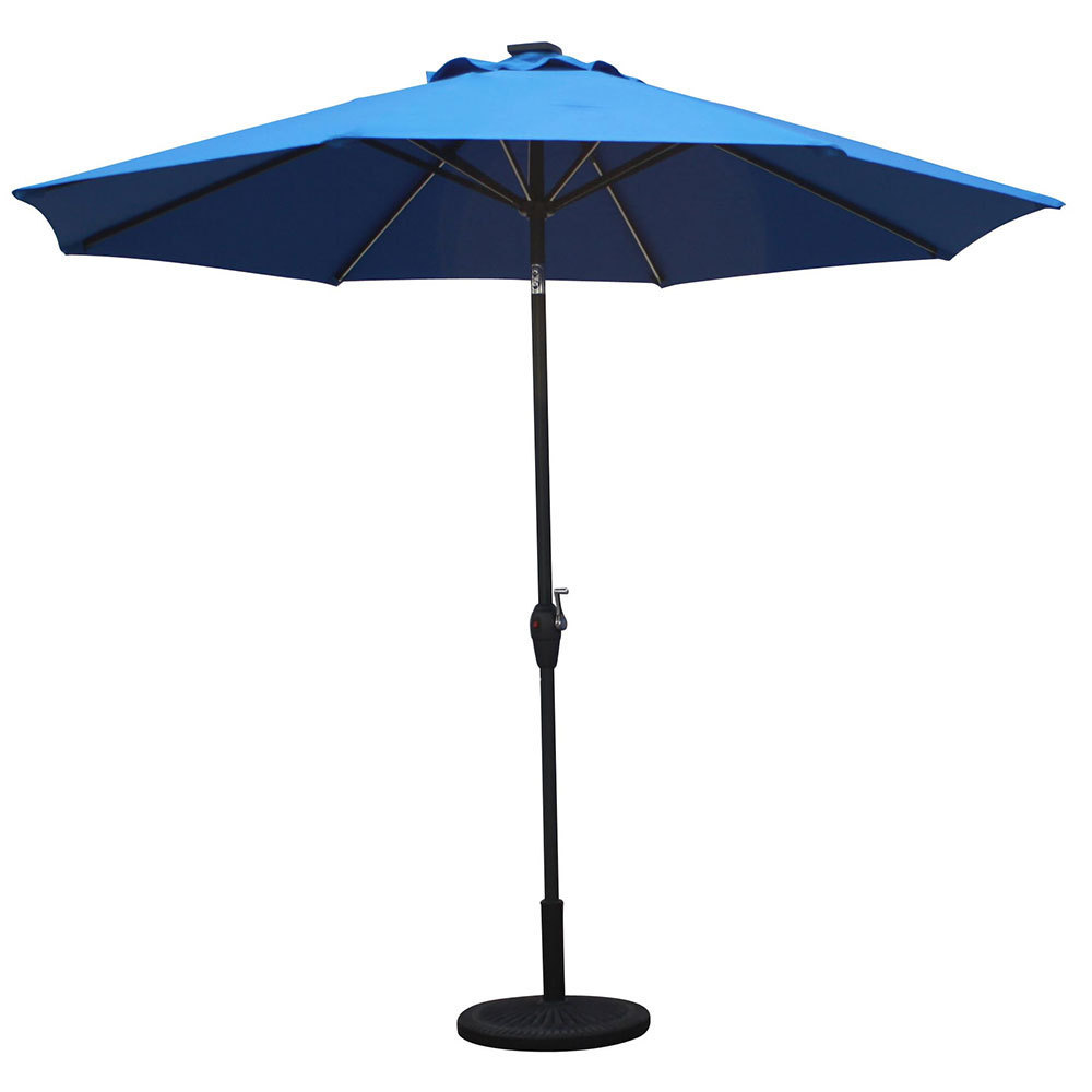 Mefo Garden Dia 3m Outdoor Solar LED Parasol Sun Shade Outdoor Umbrella For Hotel Beach Or Garden