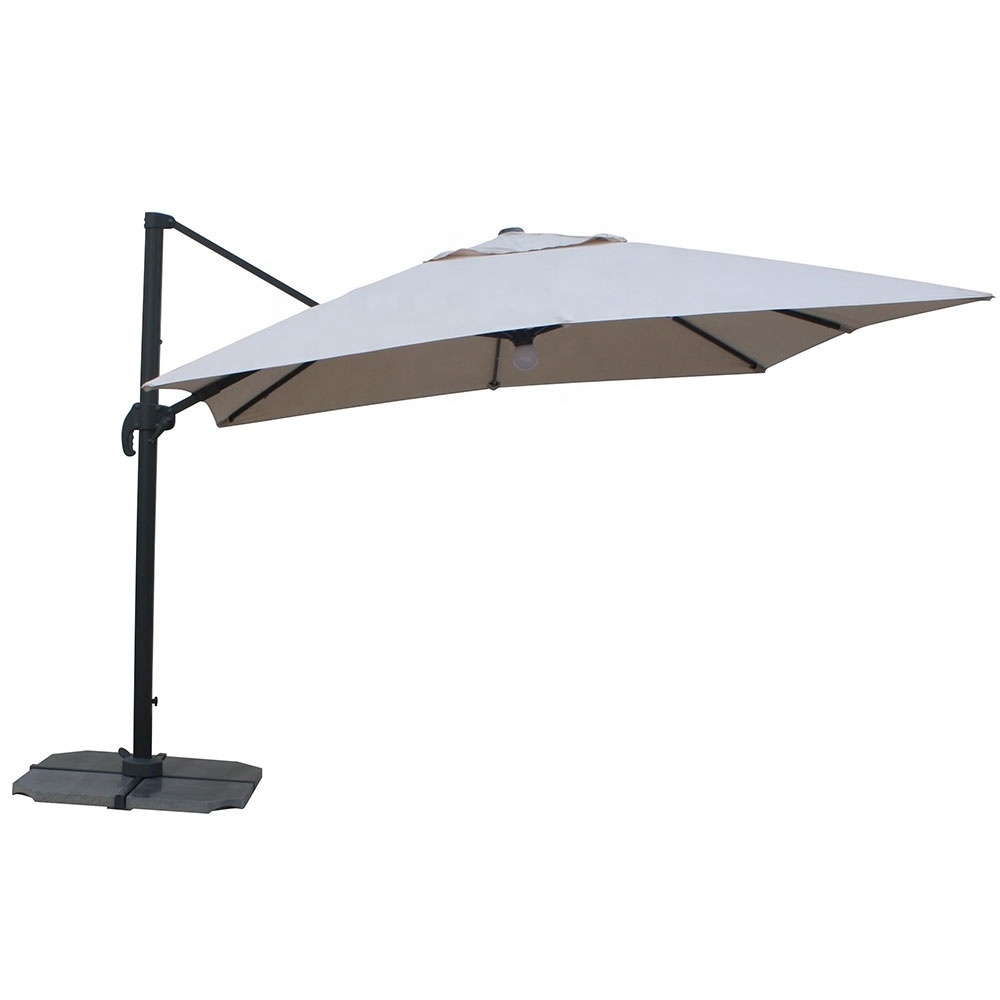 Mefo Garden Sombrilla Quitasol Aluminum-Made Cantilever Shade Umbrellas Sun Umbrella With Solar Energy Led For Garden Hotel Or B