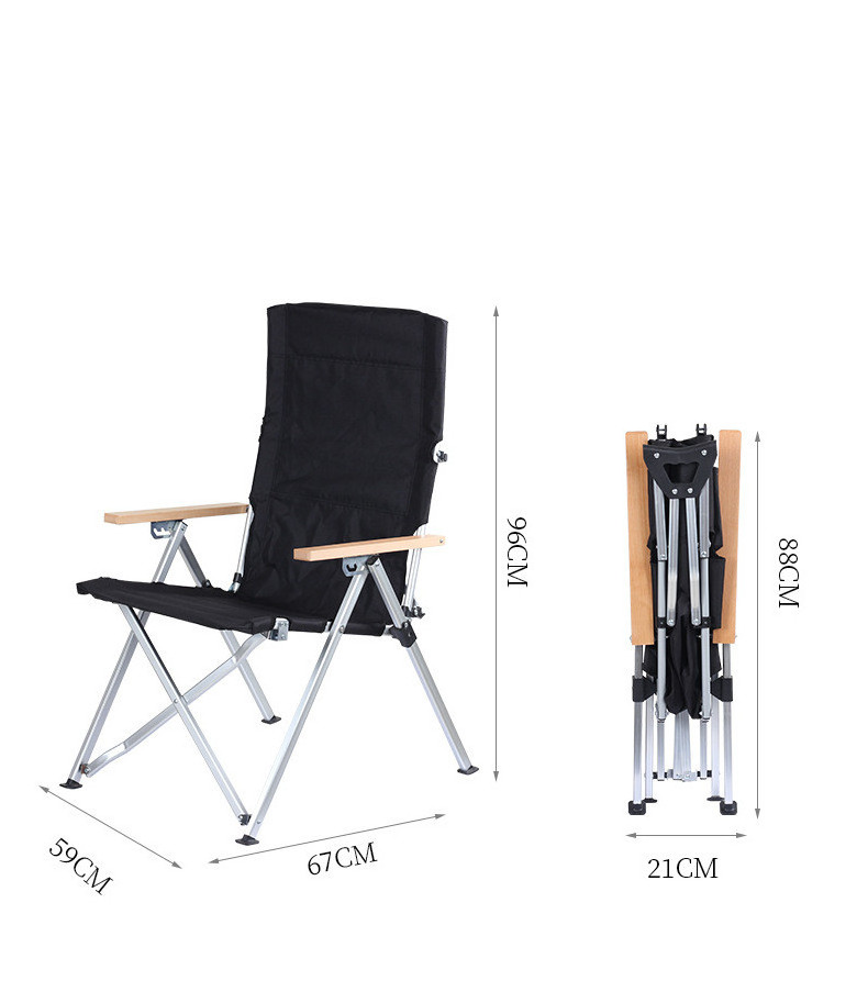 High Quality Outdoor Lightweight Retro Chair Reclining Patio Folding Camping Beach Chair