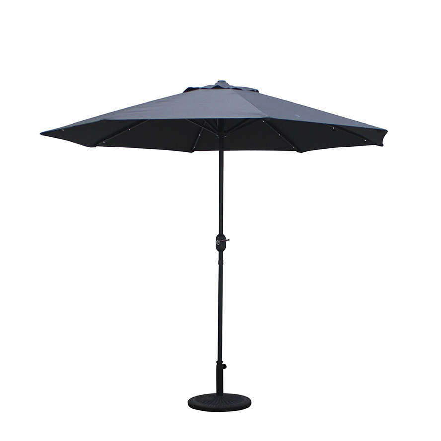 Mefo Garden Sombrillas Para Jardin Dia 2.7/3m Center Pole Black With Lights Beach Patio Parasol Umbrella