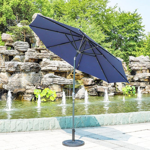 2.7m/9ft Outdoor Patio Garden Market Umbrella Parasol With LED Lights