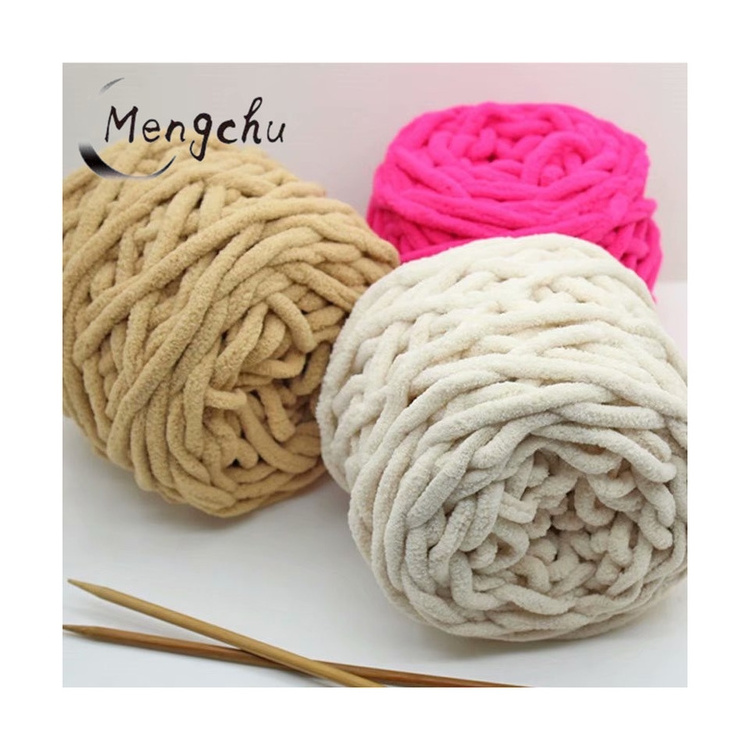 Craft Vogue wholesale polyester 0.7cm 1cm Bulky For Knitting yarn chunky Blankets chunky jumbo chenille yarn