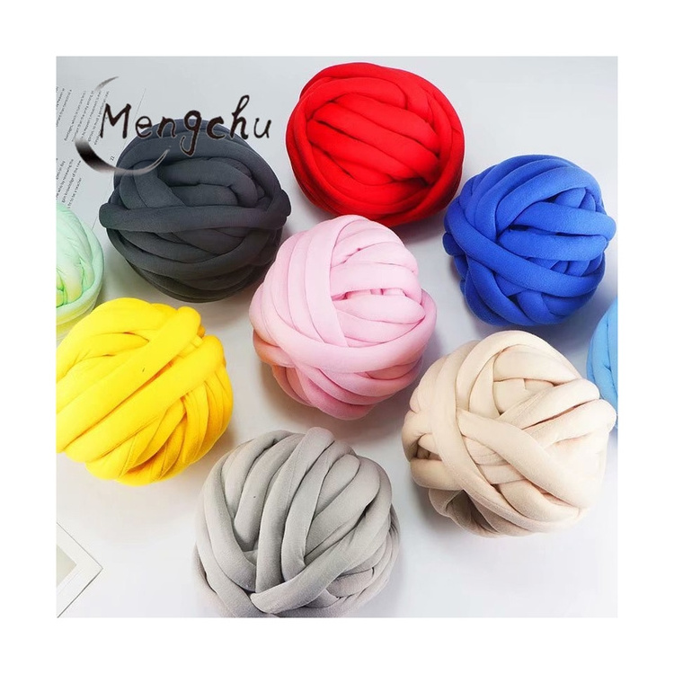 100% cotton machine washable super bigseamless cotton roving hollow fiber filled tube braid hand knitting yarn