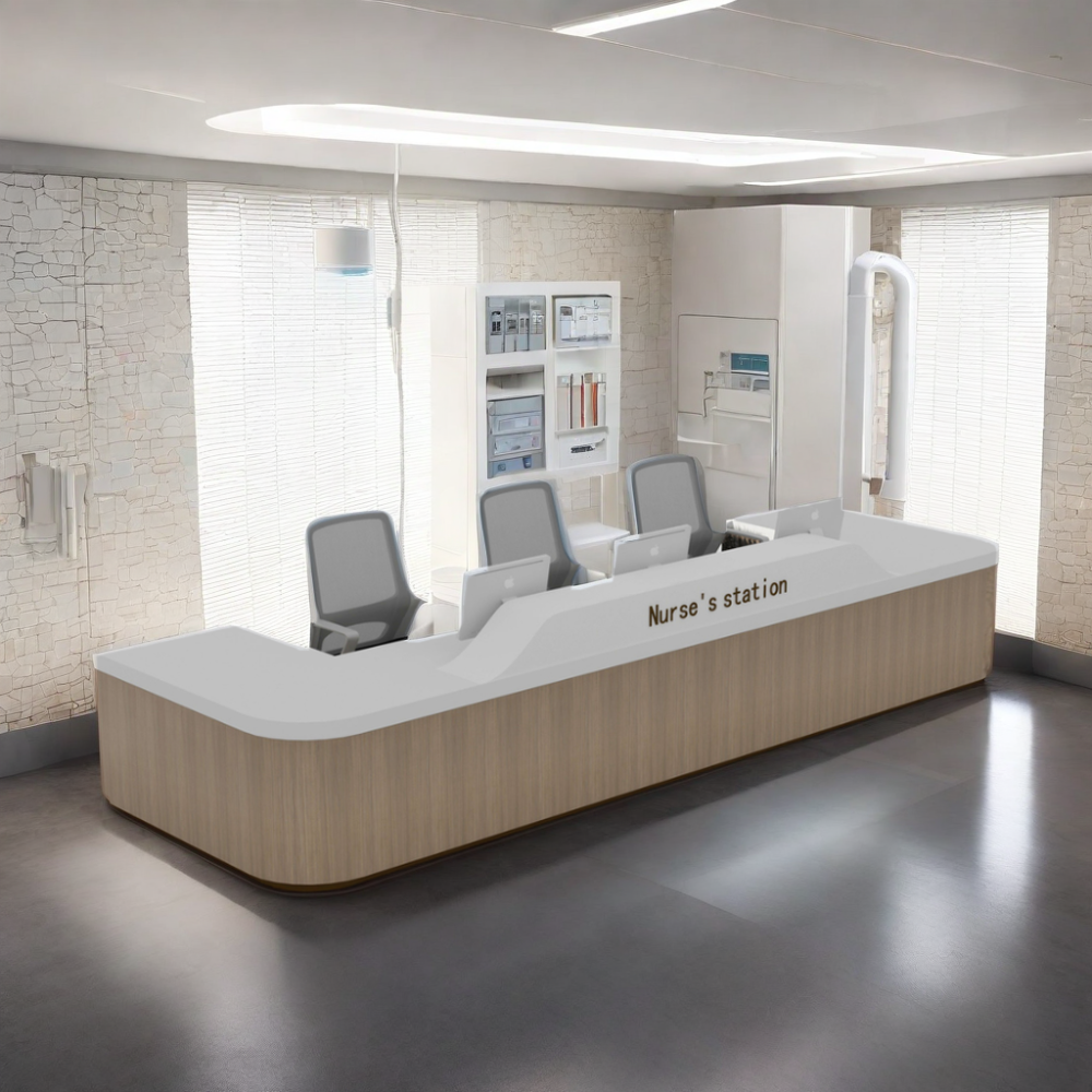 Customized Size Color Solid Surface Stone Hospital Reception Desk White Service Table/Cashier  Calling Station