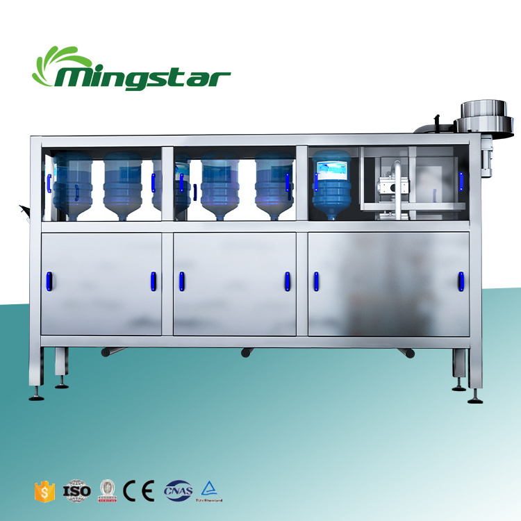 Automatic 300 BPH 3 in 1 19 Litre Barrel Bottle Washing Filling and Capping Liquid 5 Gallon Bottle Water Filling Machine