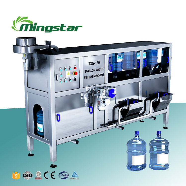 Automatic 300 BPH 3 in 1 19 Litre Barrel Bottle Washing Filling and Capping Liquid 5 Gallon Bottle Water Filling Machine