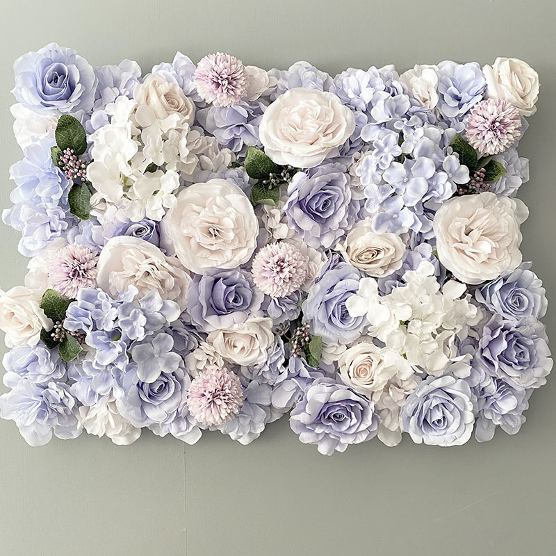 Wedding backdrop 3D Silk flowers wall rose ball centerpiece flower runner grid base flower wall panel for wedding