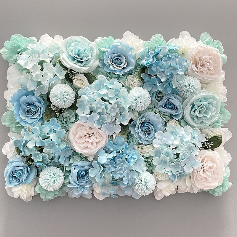 Wedding backdrop 3D Silk flowers wall rose ball centerpiece flower runner grid base flower wall panel for wedding