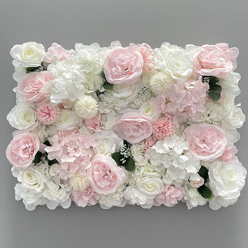 Wedding backdrop 3D Silk flowers wall rose ball centerpiece flower runner grid base flower wall panel for wedding